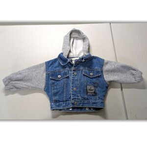 OutBrook Kids Baby Denim Jacket 24in. Chest with Hoodie Snap Buttons